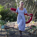 Robe Gwenaëlle - coton"Printemps bleu" - Quintessence