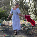 Robe Gwenaëlle - coton"Printemps bleu" - Quintessence