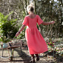 Robe Gwenaëlle - Double gaze de coton pastèque - Quintessence