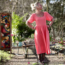 Robe Gwenaëlle - Double gaze de coton pastèque - Quintessence