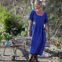 Robe Gwenaëlle - Lin bleu majorelle - Quintessence