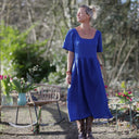 Robe Gwenaëlle - Lin bleu majorelle - Quintessence