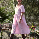 Robe Gwenaëlle - Lin rose dragé - Quintessence