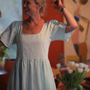 Robe Gwenaëlle - Lin vert pep's - Quintessence