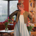 Robe Gwenaëlle - Lin vert pep's - Quintessence