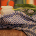 Robe Hazel - Coton rayé bleu brodé - Quintessence