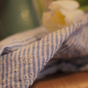 Robe Hazel - Coton rayé bleu brodé - Quintessence