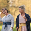 Robe Hazel- Coton rayé bleu brodé | Quintessence