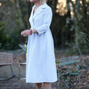 Robe Hazel - Coton rayé bleu brodé - Quintessence