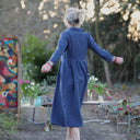 Robe Hazel - Lyocell texturé marine - Quintessence