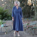 Robe Hazel - Lyocell texturé marine - Quintessence