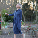 Robe Hazel - Lyocell texturé marine - Quintessence