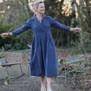 Robe Hazel - Lyocell texturé marine - Quintessence