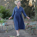 Robe Hazel - Lyocell texturé marine - Quintessence