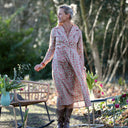 Robe Hazel - Satin de coton Hortensias roses - Quintessence