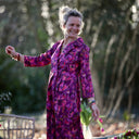 Robe Hazel - Satin de coton violet pictural - Quintessence