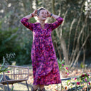 Robe Hazel - Satin de coton violet pictural - Quintessence