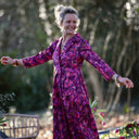 Robe Hazel - Satin de coton violet pictural - Quintessence