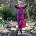 Robe Hazel - Satin de coton violet pictural - Quintessence