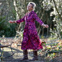 Robe Hazel - Satin de coton violet pictural - Quintessence