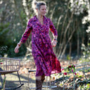 Robe Hazel - Satin de coton violet pictural - Quintessence