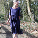 Robe Iloé – Double gaze de coton bleu nuit - Quintessence