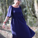 Robe Iloé – Double gaze de coton bleu nuit - Quintessence