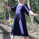 Robe Iloé – Double gaze de coton bleu nuit - Quintessence