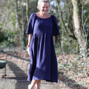 Robe Iloé – Double gaze de coton bleu nuit - Quintessence