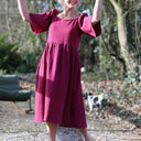 Robe Iloé – Double gaze de coton cerise noire - Quintessence