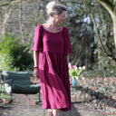 Robe Iloé – Double gaze de coton cerise noire - Quintessence