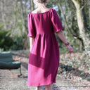 Robe Iloé – Double gaze de coton cerise noire - Quintessence