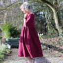 Robe Iloé – Double gaze de coton cerise noire - Quintessence
