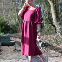 Robe Iloé – Double gaze de coton cerise noire - Quintessence