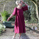 Robe Iloé – Double gaze de coton cerise noire - Quintessence