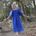 Robe Iloé – Lin bleu majorelle - Quintessence