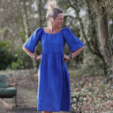 Robe Iloé – Lin bleu majorelle - Quintessence