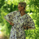Robe Joanne — Double gaze de coton aquarelle chardon - Quintessence