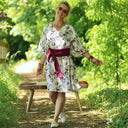 Robe Joanne — Double gaze de coton aquarelle chardon - Quintessence