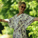 Robe Joanne — Double gaze de coton aquarelle chardon - Quintessence