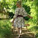 Robe Joanne — Double gaze de coton aquarelle chardon - Quintessence