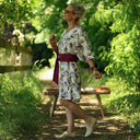 Robe Joanne — Double gaze de coton aquarelle chardon - Quintessence