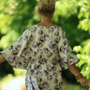Robe Joanne — Double gaze de coton aquarelle chardon - Quintessence