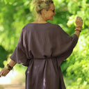 Robe Joanne — Double gaze de coton aubergine - Quintessence