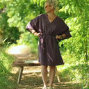 Robe Joanne — Double gaze de coton aubergine - Quintessence