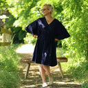 Robe Joanne — Double gaze de coton bleu nuit - Quintessence