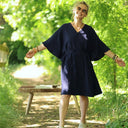 Robe Joanne — Double gaze de coton bleu nuit - Quintessence