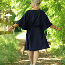 Robe Joanne — Double gaze de coton bleu nuit - Quintessence
