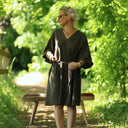 Robe Joanne — Double gaze de coton kaki - Quintessence
