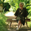Robe Joanne — Double gaze de coton kaki - Quintessence